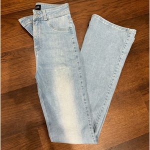 FITJEANS High Waisted Flares in Arctic Blue